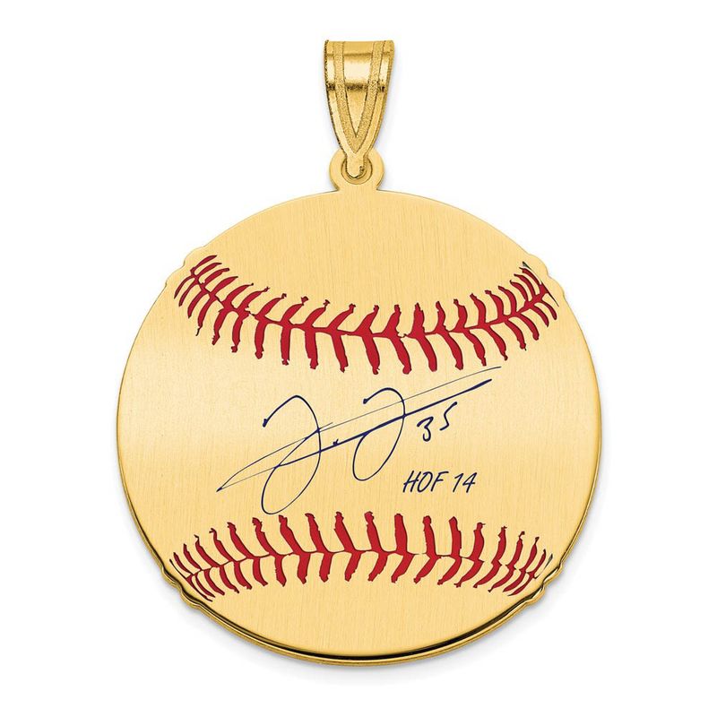 14k Gold Plated Frank Thomas Signature Md Enamel Baseball Pendant